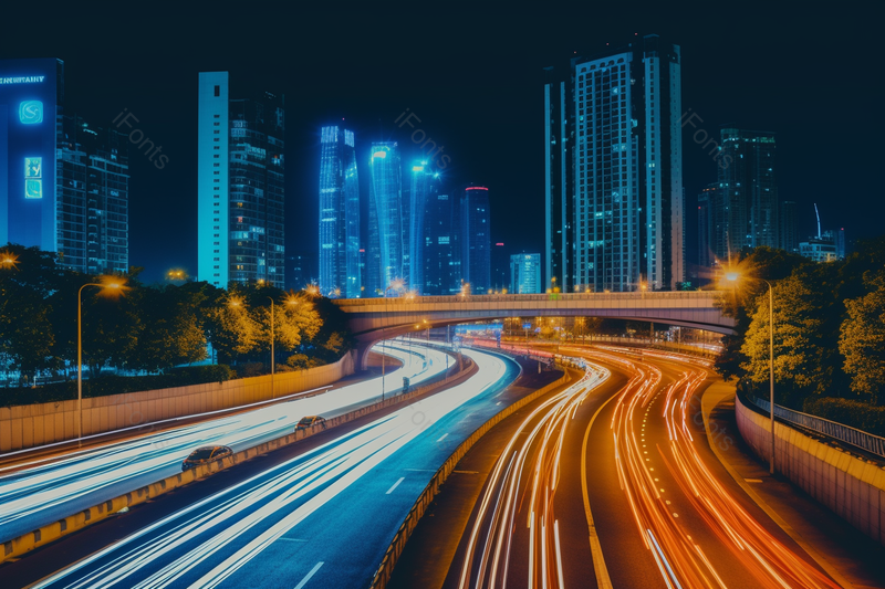 夜晚灯光城市道路车流实拍摄影图,高清,摄影图,摄影图片,图片大全,摄影图免费下载